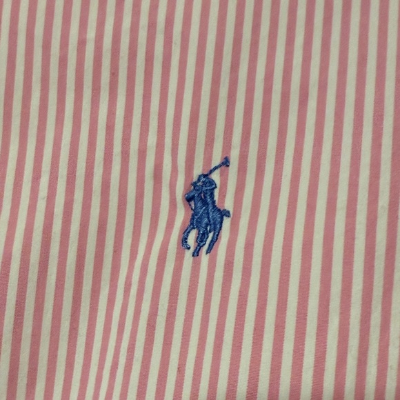 Ralph Lauren Men's Pink and White Striped Shirt - Picture 3 of 3